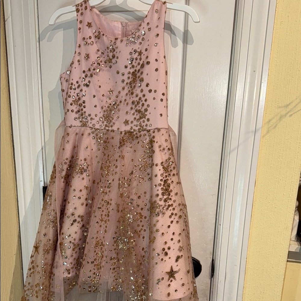 Pink and Gold Sequin Dress